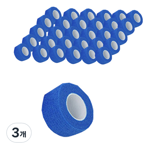 하이가이 고탄력 자가점착 코바 탄력 테이핑 압박붕대 블루 2.5cm, 3개, 48개입