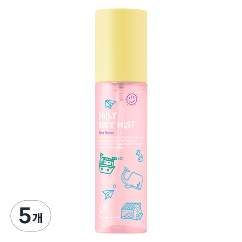 댄싱웨일 데일리 바디미스트 로즈포션, 5개, 70ml