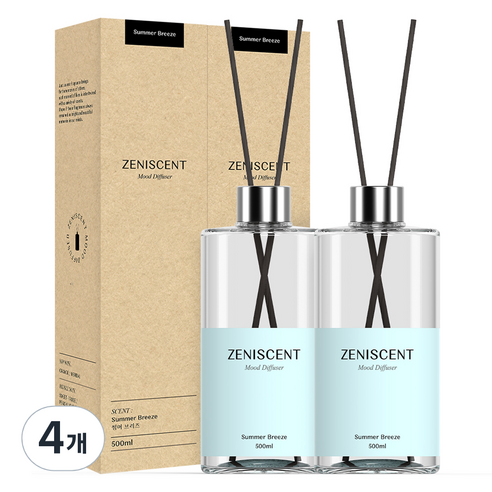 제니센트 무드 디퓨저, 썸머 브리즈, 500ml, 4개