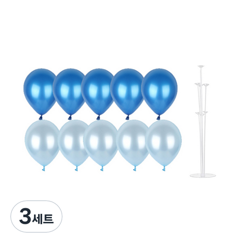 파티쇼 풍선꽂이장식세트 70cm, 블루파티, 3세트