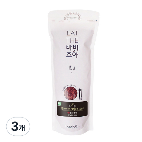 바비조아 유기농 베러 라이스 레드 홍국현미, 1kg, 3개