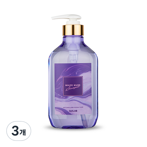563랩 퍼퓸 샴푸 화이트머스크, 500ml, 3개