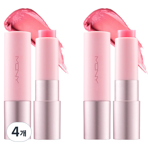맥퀸뉴욕 배러 댄 키스 포 우먼 립밤 3.5g, 파스텔핑크(피치 바닐라향), 4개