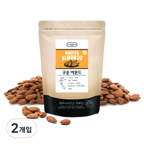 넛츠앤베리스 구운 아몬드, 400g, 2개