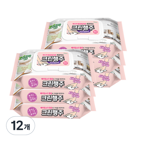 자연처럼 베이킹소다함유 크린행주, 80개, 12개