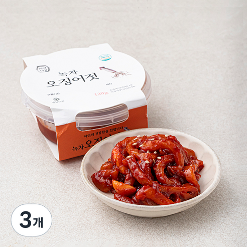 자연다감 녹차 오징어젓, 120g, 3개