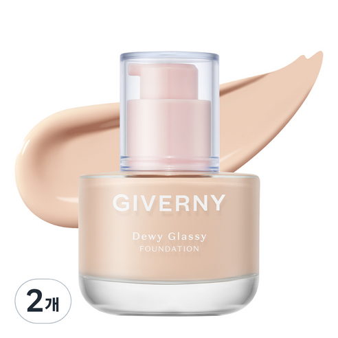 지베르니 듀이 글래시 파운데이션 30ml, 13NW 페일 아이보리, 2개