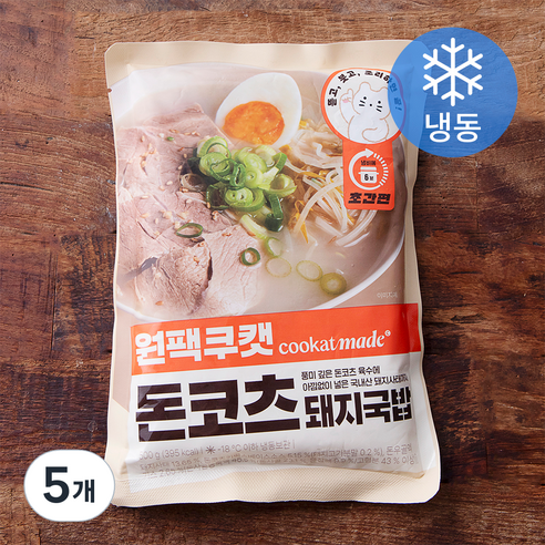 쿠캣 돈코츠 돼지국밥 (냉동), 500g, 5개