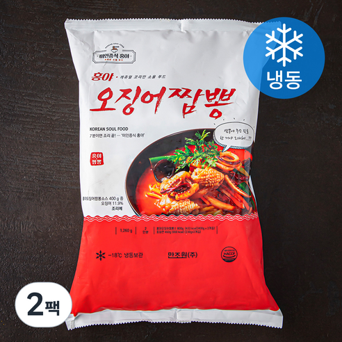 미인중식홍야 홍야 오징어짬뽕 2인분 (냉동), 1260g, 2팩