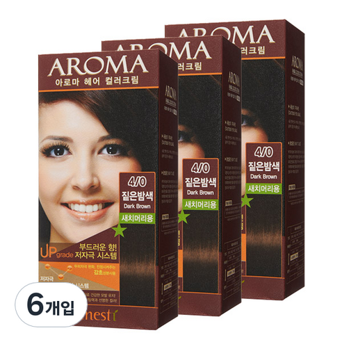 에네스티 아로마 염모제 새치머리용, 짙은밤색, 6개