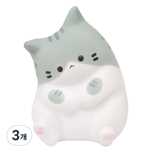 아가플러스 폭신 마시멜로우 냥이 스퀴시 고등어, 3개