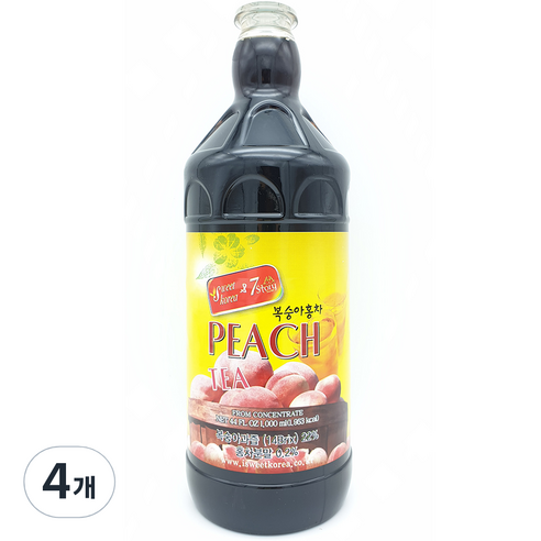 스위트코리아 복숭아홍차, 4개, 1000ml