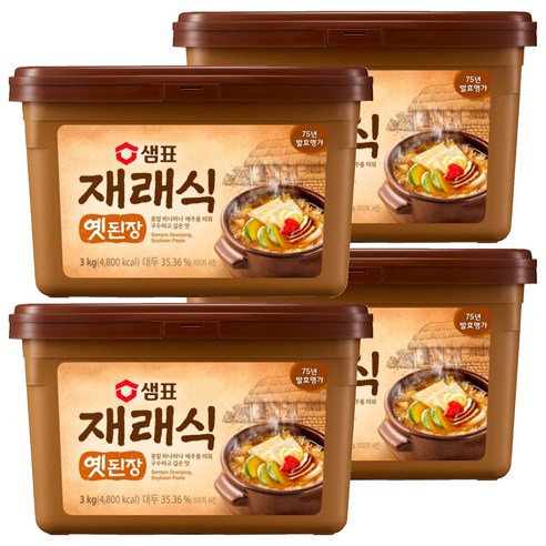 샘표 재래식 옛된장, 3kg, 4개