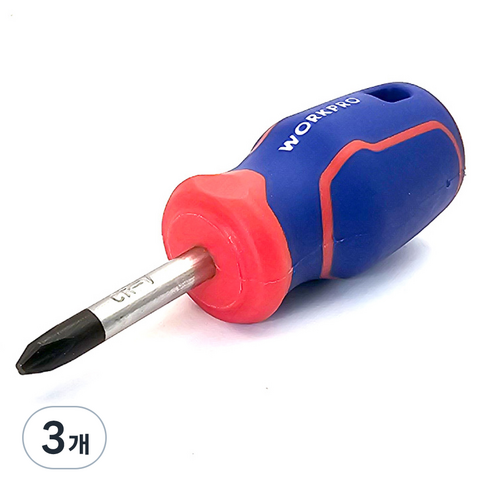 워크프로 전공 십자 드라이버 ph2 x 38mm WP221034, 3개