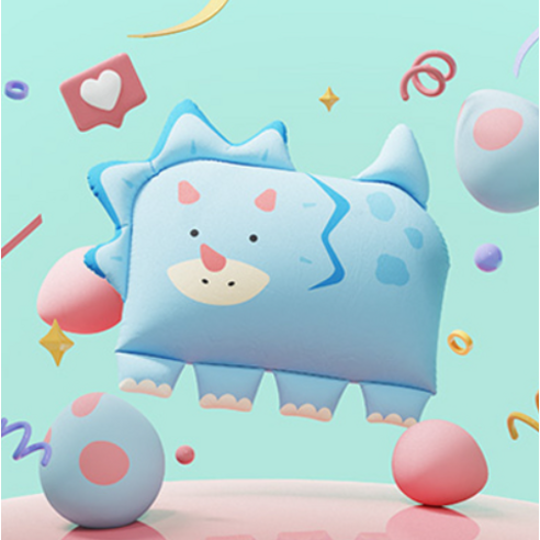 꿈결처럼 포근한 친구, 밀로앤개비 아기 공룡 티티 베개 커버