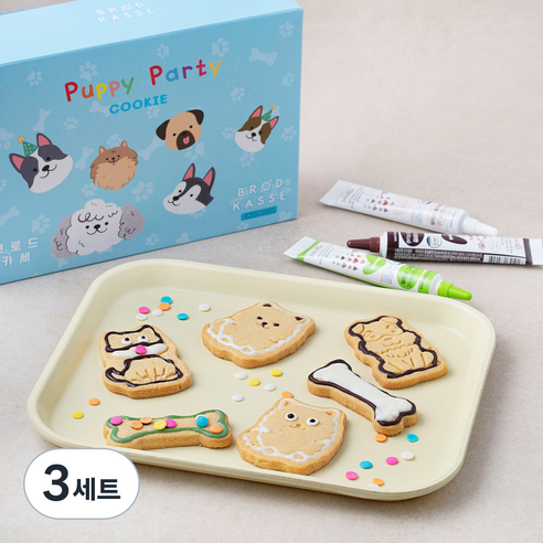브로드카세 강아지 쿠키 만들기 세트 아몬드, 230g, 3세트
