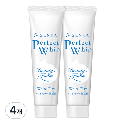 센카 퍼펙트 휩 화이트 클레이 클렌징폼, 50g, 4개