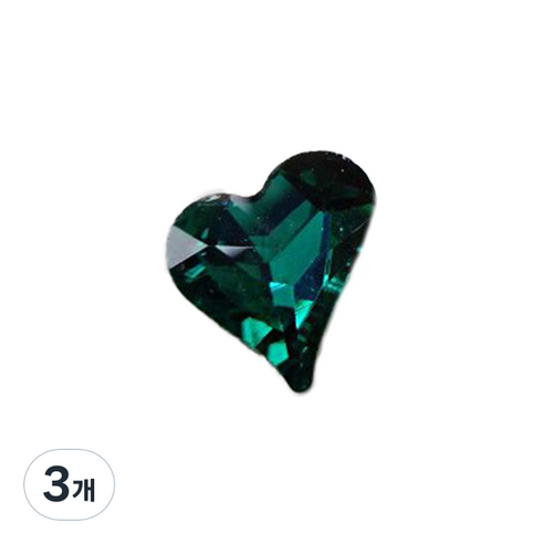 주앙오브제 누아르 하트 네일파츠, 3개, 05 짙은 녹색