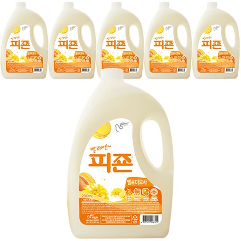 피죤 레귤러 섬유유연제 옐로미모사 본품, 2500ml, 6개