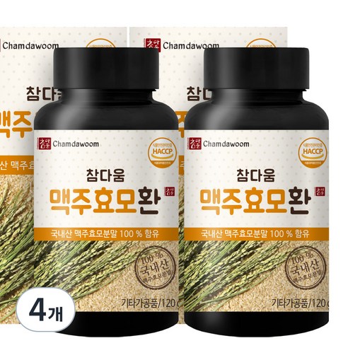 참다움 맥주효모환, 120g, 4개
