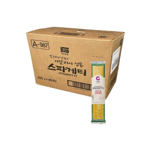 청정원 이탈리아 정통 스파게티면, 250g, 40개