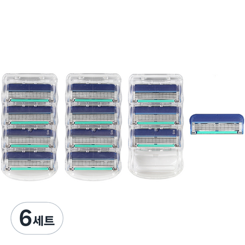 온비유 질레트 호환 프리미엄 밀착 5중 면도날 퓨전 매뉴얼, 4개입, 6세트