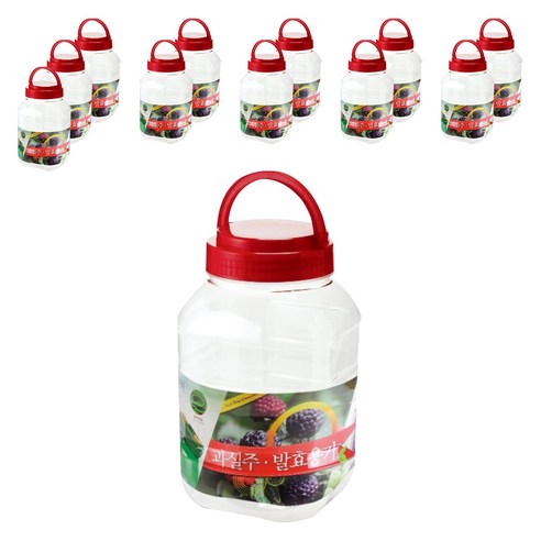사각 과실주 용기 투명 200 x 324 mm, 10L, 12개