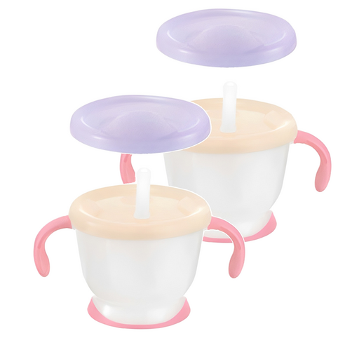 릿첼 AQ 첫걸음 머그 스텝업 빨대컵 세트 150ml, 2세트, 핑크