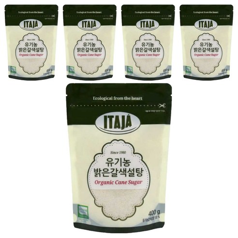 이타자 유기농 밝은갈색설탕, 400g, 5개