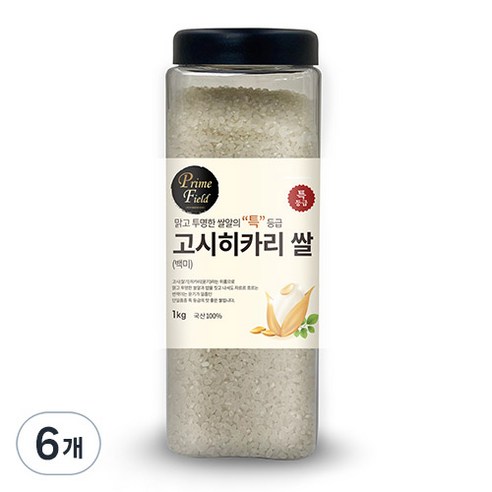 Prime Field 고시히카리 백미 특등급, 1kg, 6개