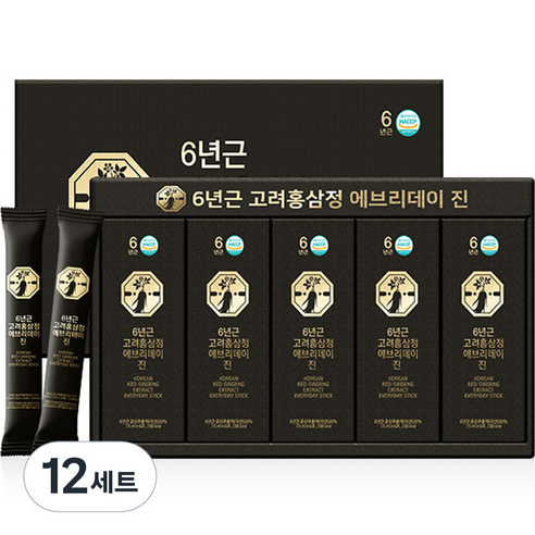 자연허브 6년근 고려홍삼정 에브리데이 진 홍삼스틱 30p + 쇼핑백, 450g, 12세트