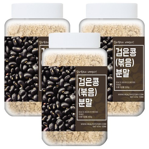 건강스토리 검은콩 볶음 분말, 3개, 200g