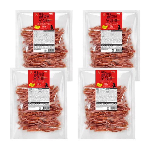 바다원 칼맞은 오징어, 130g, 4개