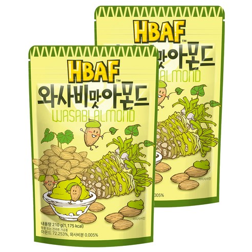 HBAF 와사비맛 아몬드, 210g, 2개