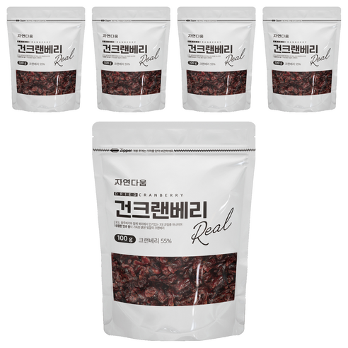 자연다움 건크랜베리, 100g, 5개