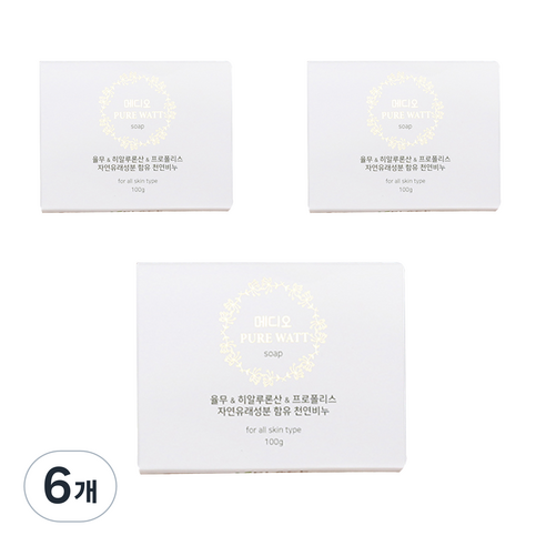 유플레이스 메디오 퓨어와트 율무비누, 100g, 6개