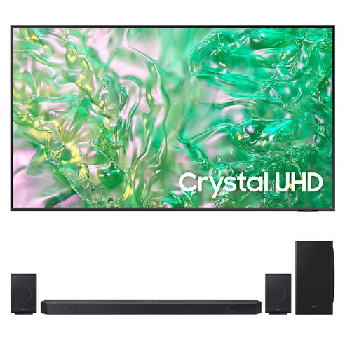 삼성전자 4K UHD Crystal TV + 사운드바 세트, 189cm(75인치), KU75UD8000FXKR(TV),HW-930D (사운드바), 벽걸이형, 방문설치