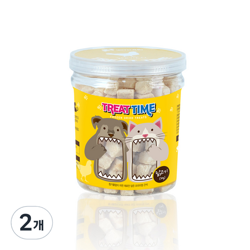 트릿타임 강아지 동결건조간식, 2개, 닭고기트릿, 70g