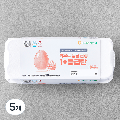 목계촌 1+ 등급 계란 520g, 10구, 5개