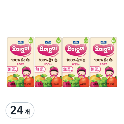 요미요미 유기농 주스 과일믹스, 125ml, 24개