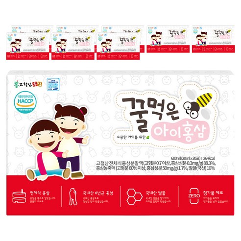 고철남홍삼 꿀먹은 아이홍삼, 30회분, 600ml, 9개