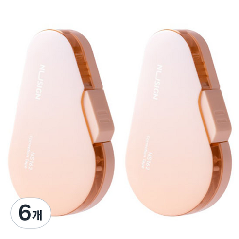 델리 누사인 그라데이션 수정테이프 5mm x 12m NS162, 그라데이션피치, 6개