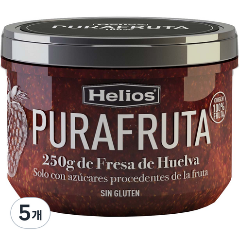 헬리오스 퓨라푸르타 딸기잼, 250g, 5개
