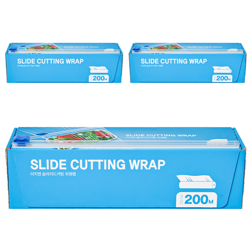 EZn이지엔 슬라이드커팅 위생랩, 200m, 3개
