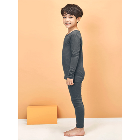 유니프랜드 아동용 히트 바이로프트 웜 9부 실내복 상하세트