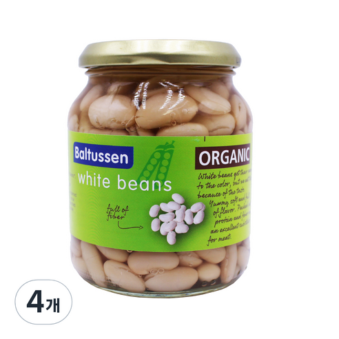 발투센 유기농 화이트빈, 360g, 4개