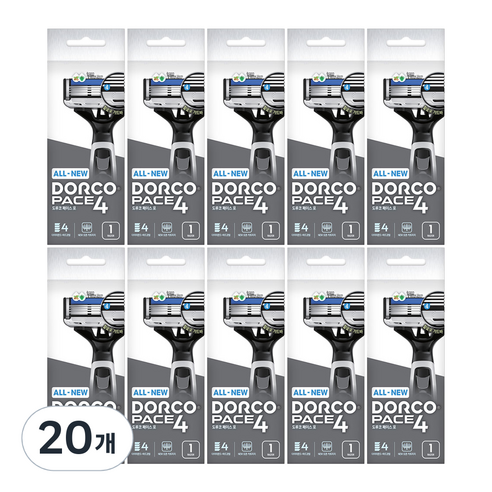 도루코 ALL NEW 페이스 포 4중날 일회용 면도기 FRC100-1P, 1개입, 20개
