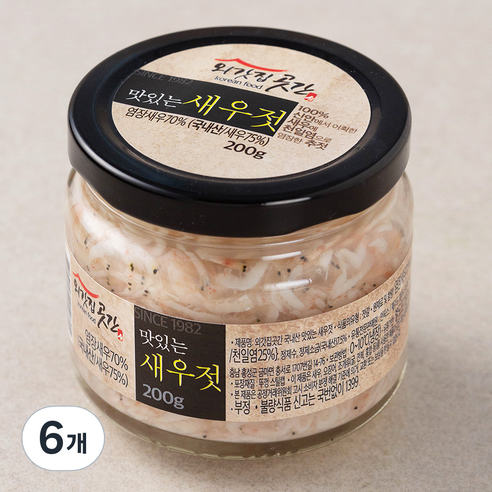 외갓집곳간 국내산 맛있는 새우젓, 200g, 6개