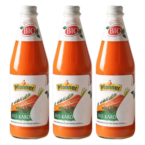 파너 유기농 착즙 당근주스, 3개, 500ml