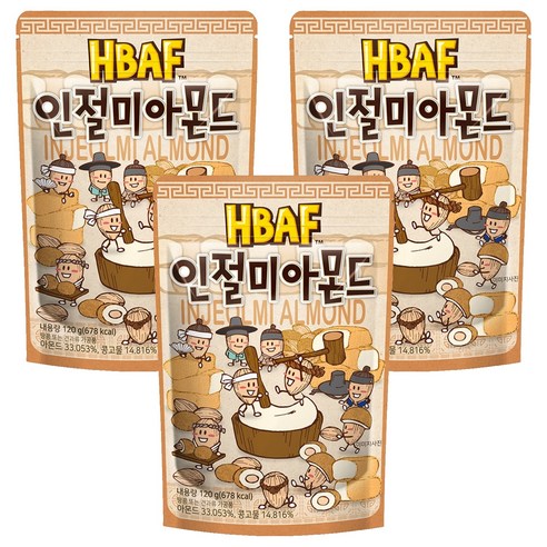 바프 인절미 아몬드, 120g, 3개